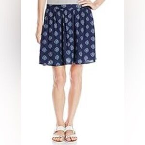 Lucky Brand Navy and White Skater Skirt